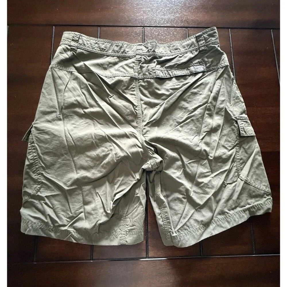🔥North Face Mens Dark Green Cargo Shorts Sz 34 Ripstop Military Hiking Outdoor